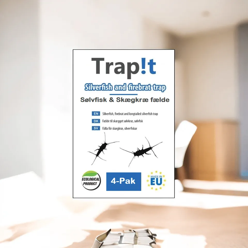 Trap!ts produktfoto af en pakke med fire sølvfisk- og skægkræfælder